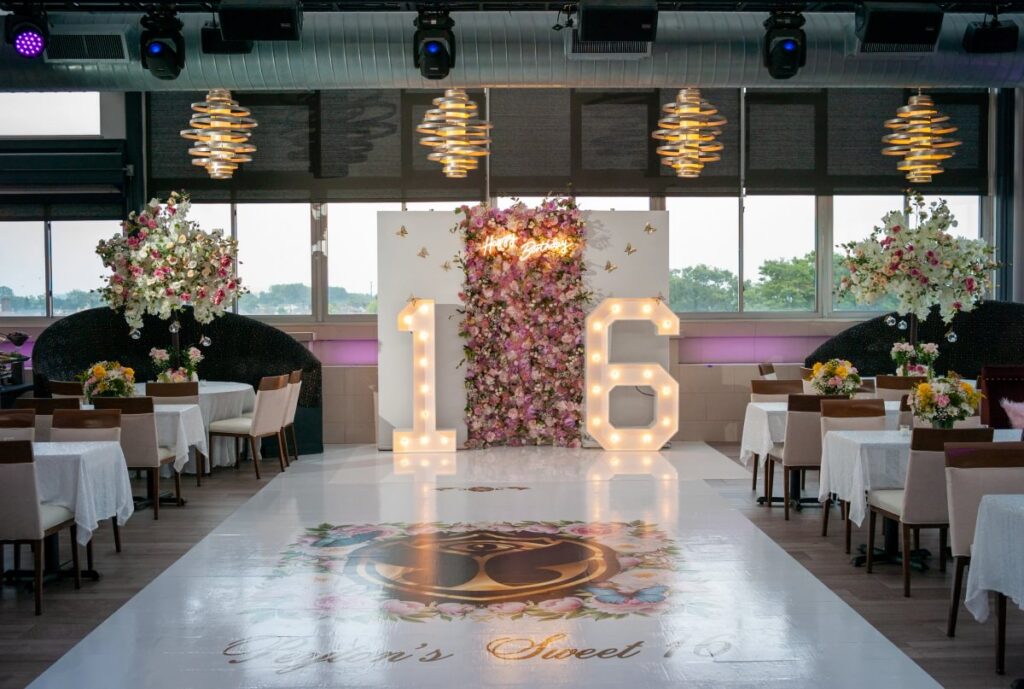 Rooftop Lounge decorated for a private celebration